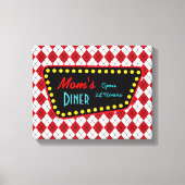 Retro Mama's Diner Teken Canvas Afdruk (Voorkant)