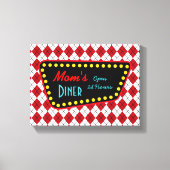 Retro Mama's Diner Teken Canvas Afdruk (Voorkant)