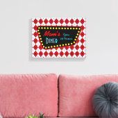 Retro Mama's Diner Teken Canvas Afdruk (Insitu (Woonkamer))