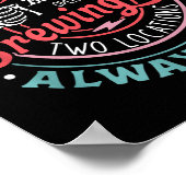 Retro Mama's Ery Brewing Co Funny Breastfeeding Sk Poster (Hoek)