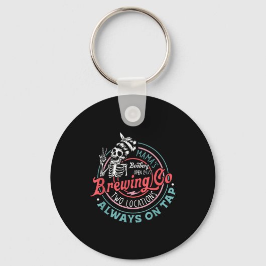 Retro Mama's Ery Brewing Co Funny Breastfeeding Sk Sleutelhanger (Voorkant)