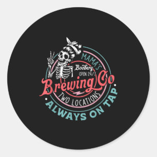 Retro Mama's Ery Brouwerij Grappige Borstvoeding S Ronde Sticker