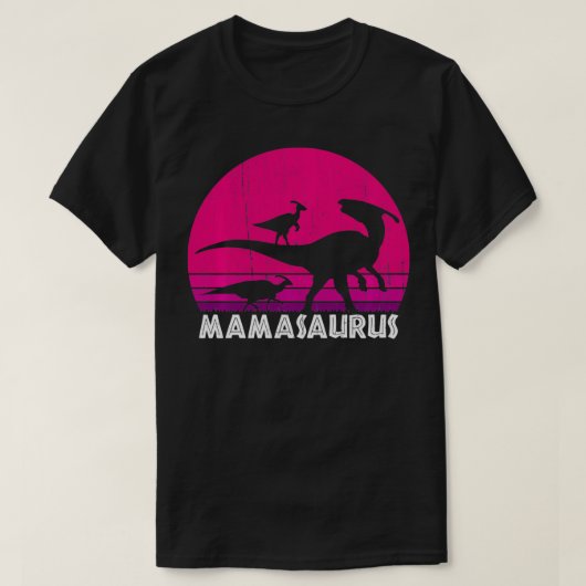 retro Mamasaurus Sunset Dino Gift for Moth T-shirt (Design voorkant)