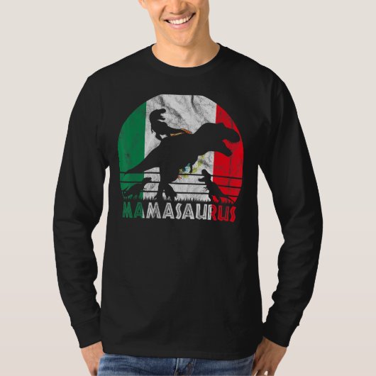  Retro Mamasaurus Sunset voor Mexicaanse moeder T-shirt (Voorkant)