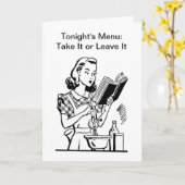 Retro mamma die - graag of niet koken! kaart (Gele Bloem)