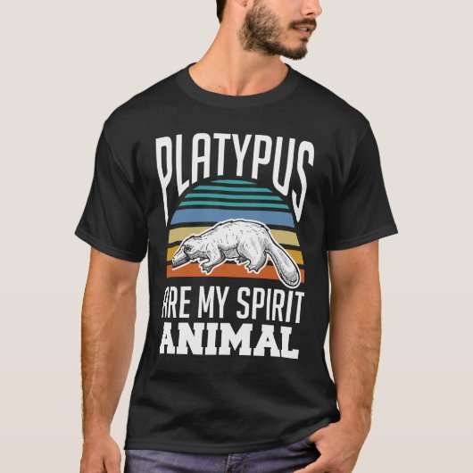 Retro Mammal Spirit Animal Platypus T-shirt (Voorkant)