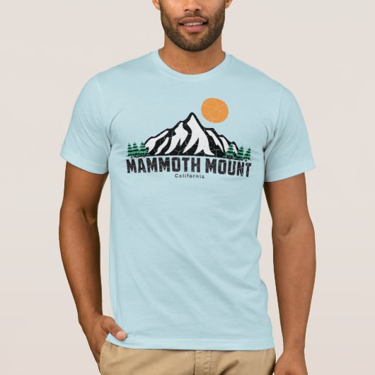 Retro Mammoth Mountain Ski Zonsondergang T-shirt (Voorkant)