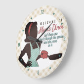 Retro mam's Diner lingo frituurpan keuken klok (Hoek)