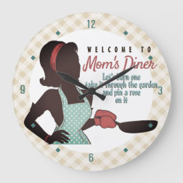 Retro mam's Diner lingo frituurpan keuken klok