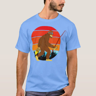 Retro Man Bigfoot Geviste opendeurvoet Vist T-shirt