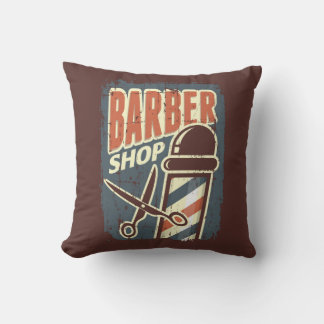 Retro Man Cave Barber Pole Kussen