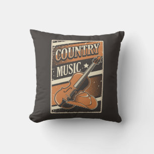 Retro Man Cave Country Music Kussen