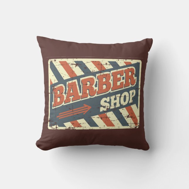 Retro  Man Cave Rustic Barber Arrow Kussen (Voorkant)