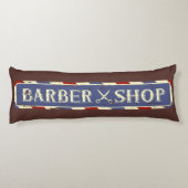 Retro  Man Cave Rustic Grunge Barber Lichaamskussen (Achterkant)