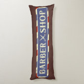 Retro  Man Cave Rustic Grunge Barber Lichaamskussen (Achterkant (Verticaal))