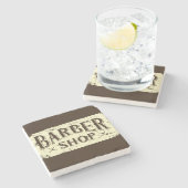 Retro Man Cave rustige Barber Sign Stenen Onderzetter (Zijkant)