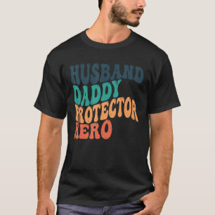 Retro man daddy beschermer held vader dag voor t-shirt