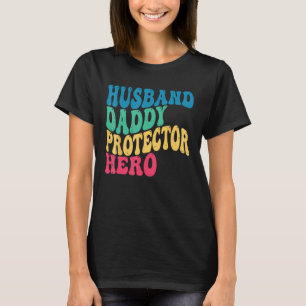 Retro man daddy beschermer held vader dag voor t-shirt