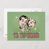 Retro Man en Vrouw "Dit is het seizoen" Briefkaart (Voorkant / Achterkant)