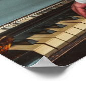 Retro man pianospelen en roken poster (Hoek)