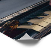 Retro man pianospelen en roken poster (Hoek)