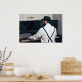 Retro man pianospelen en roken poster (Keuken)