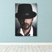 Retro man roken canvas afdruk (Insitu (Houten vloer))