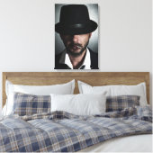 Retro man roken canvas afdruk (Insitu (Slaapkamer))