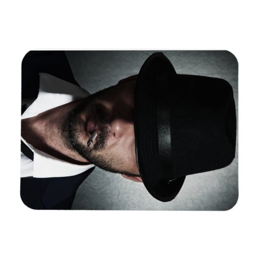 Retro man roken magneet (Horizontaal)