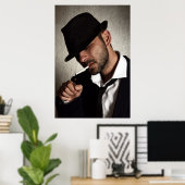 Retro man roken poster (Thuiskantoor)