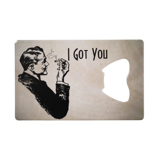 Retro Man Roking Creditcard Bottle Open Creditkaart Flessenopener (Achterkant Horizontaal)