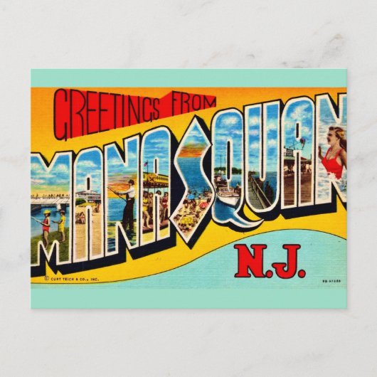 Retro Manasquan NJ Briefkaart (Voorkant)