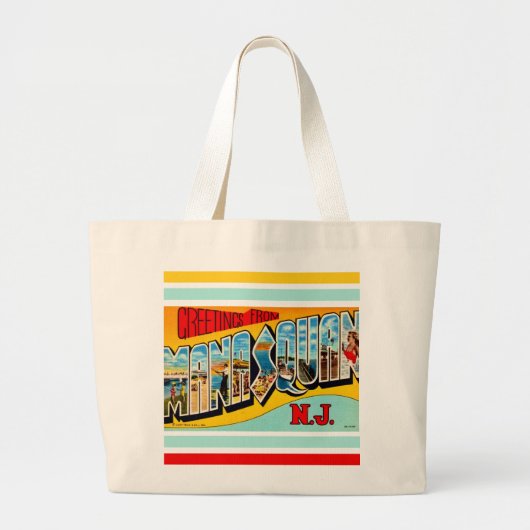 Retro Manasquan NJ Grote Tote Bag (Voorkant)