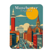 Retro Manchester Engeland Stedelijke Reizen Magneet (Verticaal)