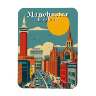 Retro Manchester Engeland Stedelijke Reizen Magneet