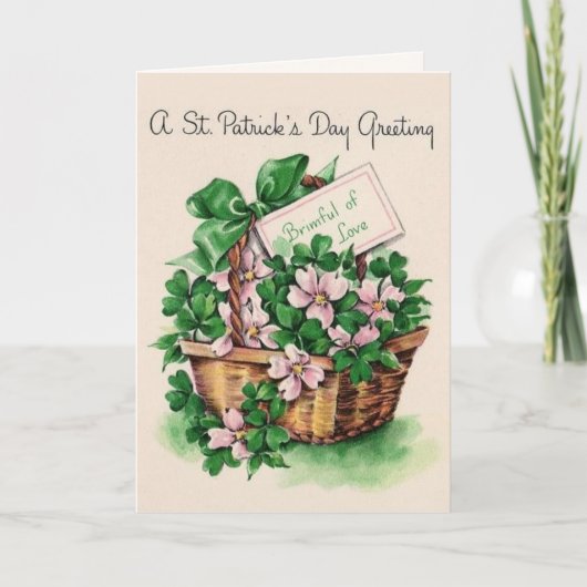  retro-mand van bloemen St. Patrick's Day Feestdagen Kaart (Voorkant)