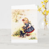 Retro Mand van de Kaart van de Nota van Katjes (Gele Bloem)