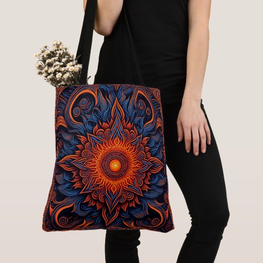 Retro Mandala Art Canvas tas - Stijlvol en functio (Dichtbij)