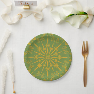 Retro Mandala Avocado 7-inch papieren Borden Bordje