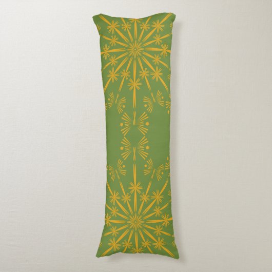 Retro Mandala Avocado Body Pillow Lichaamskussen (Voorkant Verticaal)