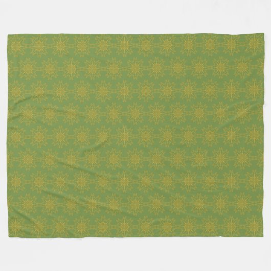 Retro Mandala Avocado Fleece Blanket (3 maten) (Voorkant (Horizontaal))