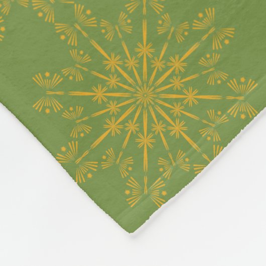 Retro Mandala Avocado Fleece Blanket (3 maten) (Hoek)