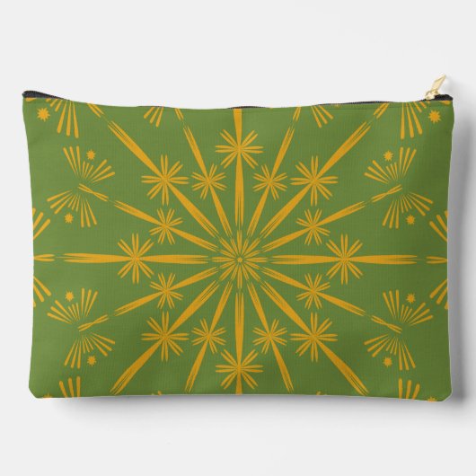 Retro Mandala Avocado Grote Pouch Etui (Achterkant)