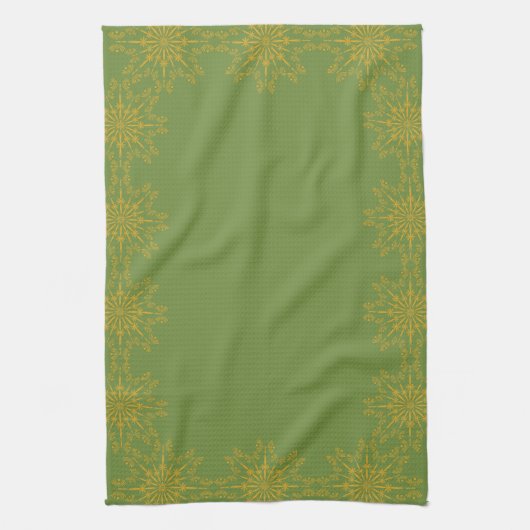 Retro Mandala Avocado Kitchen Towel Theedoek (Verticaal)
