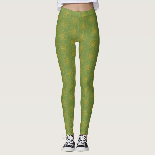Retro Mandala Avocado Leggings (Voorkant)