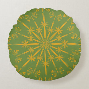 Retro Mandala Avocado Round Pillow Rond Kussen