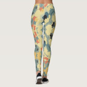 Retro Mandala blauw geel en rood Leggings (Achterkant)