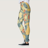 Retro Mandala blauw geel en rood Leggings (Links)