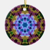 Retro Mandala Blauw Paarse en Geel Keramisch Ornament (Voorkant)