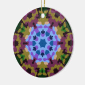 Retro Mandala Blauw Paarse en Geel Keramisch Ornament (Links)